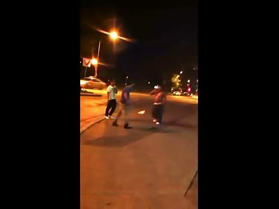 White Boy Knocks Out 2 Mexicans and Finishes with a Head Stomp