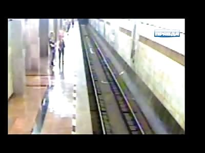 Depressed Woman Jumps in Front of Subway Train