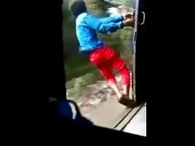 The Final Act..Showoff Boy Killed in Train Stuntin...(Watch Slow motion)