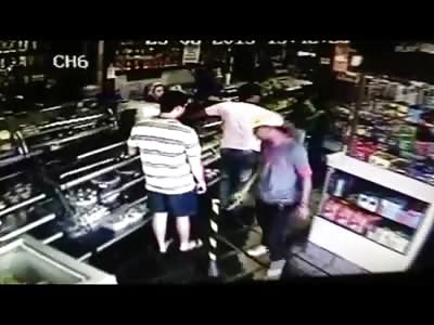 Man being Robbed goes for his Gun on his Belt but takes Quick Fatal Bullet (Watch Slow Motion)