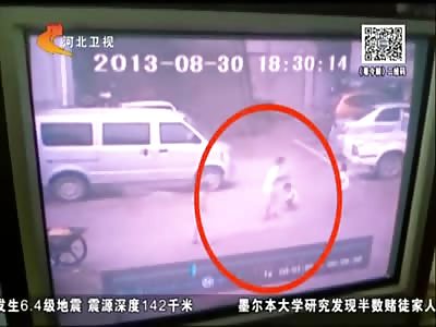 Boy being Run Over and Crushed by Car Wheels in Front of his Friends 