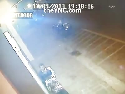 Drive-by Shooting Caught on CCTV outside a Pizzeria 
