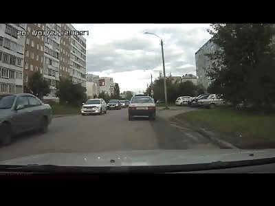 Motorcyclist Does the Triple Lindy after Hitting Car at Full Speed