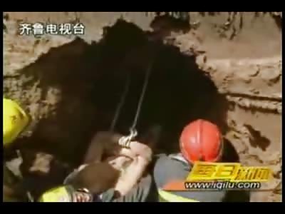 Rescue Gone Wrong when the Earth Collapses on Rescued and Rescuer 