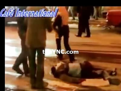 Man Murders already Unconscious Man in the Street with Brutal Punches and Kicks to the Head