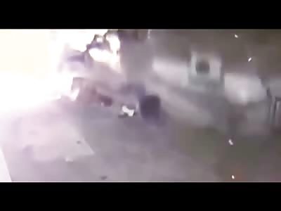 Moron Blows his Own Supermarket up...But Accidentally Gets Blown up with it!!