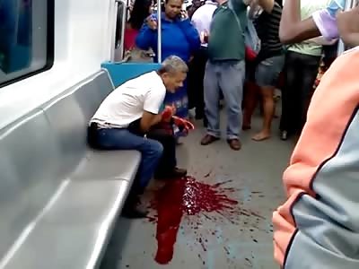 Man on the Subway with Internal Bleeding throwing up Blood by the Ounce after Punch to the Stomach