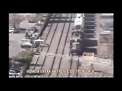 Man is either Suicidal or Just an Idiot .... Gets Runover by a Train