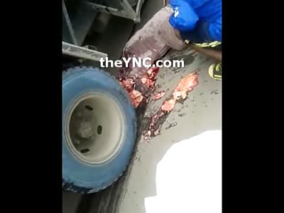 Poor Elderly Woman Still Alive Crushed under Huge Truck