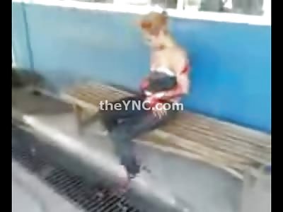 Woman Calmly Walks to a Bench with her Hand Cut off Bleeding to Death (carrying her Other hand)