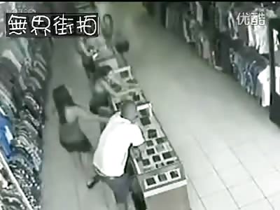 Man Wrestling for the Gun takes Fatal Bullet under his Chin (Man in White T-Shirt)