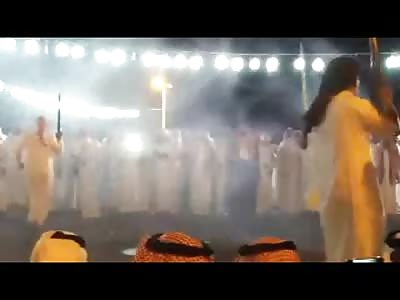 Another Arab Celebration Almost Ends Tragically when Man Loses his Turban instead of His Brains from Headshot