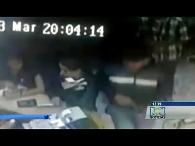 Young Employee in White Shirt Reacts to Robbery and is Shot Point Blank in the Face