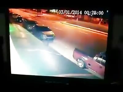 Woman Brutally Hit by Car looks Like she tries to Stand Up