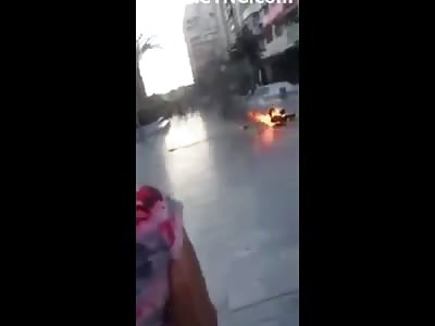 Short Video of Man on Fire and Good People trying to put his Out