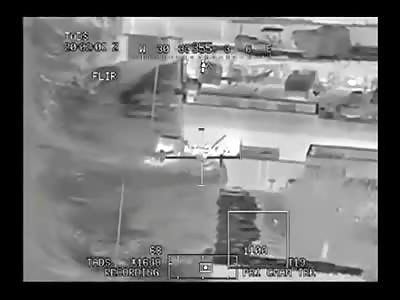 MASSIVE Airstrike Decimates Group trying to Hide behind Concrete Building (Can see one Move at :21 Mark of Video) 