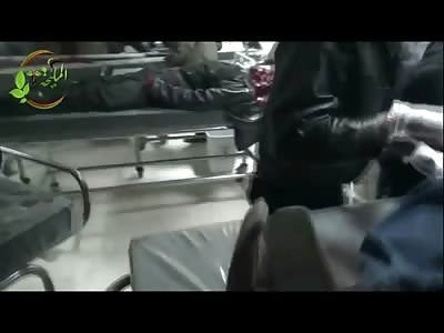 Inside of a Syrian Emergency Room reveals Faceless Man somehow still Alive