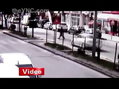 Pedestrian Mowed over by Car in Brutal Accident
