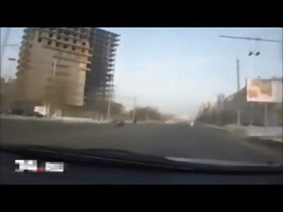 Not so Smart Arab Woman Crosses the Street but Forgets to Look to her Left