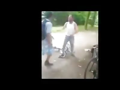 Aggresive Blabber Mouth Gets Silenced with Quick Karate Kid Style Kick KO