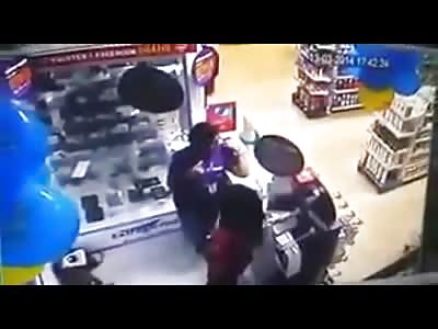 Man Goes Berserk Shoots Security Guard During Robbery Almost Hitting Two Women