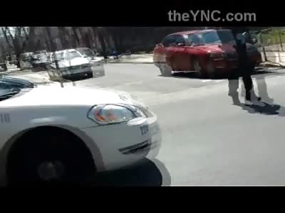 Fucked up Ghetto Chick Taunting the Police Butt ass Naked in the Middle of the Street