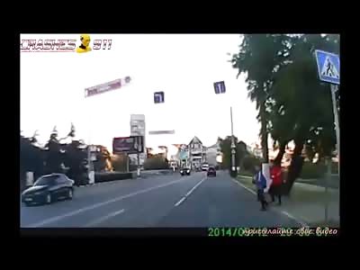 Little Kid Sent Flying by Speeding Car when he Bolts out into Traffic
