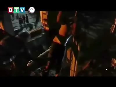 Shirtless Man in Thailand Falls Backwards hitting his Head (He Died later in Hospital)