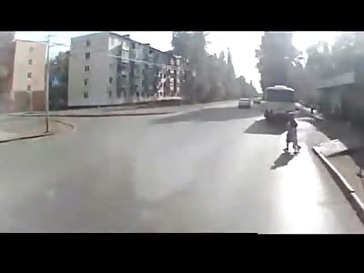 Mother and Child Hit by Speeding Car (Child Goes Flying)