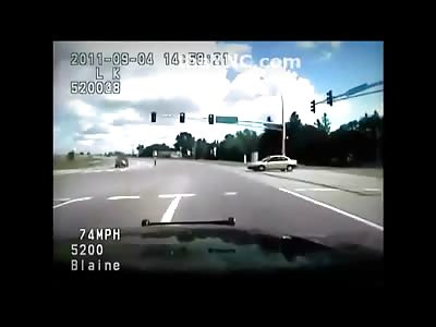 Shock Dashcam shows a Police Car with NO Red Lights Blast a Car at an Intersection while another Cop Witnesses a Suicide from Highway Overpass