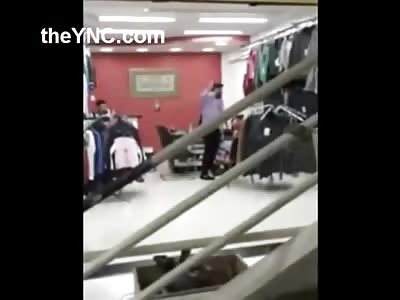 Arab Man Goes Bonkers and Beats, Punches and Kicks his Wife in a Department Store