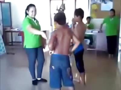 Female Teacher Whips her Students and Forces Them to Whip Each Other as Well