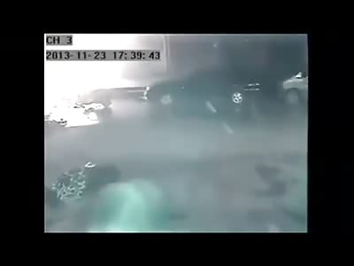 Suicide Bomber Caught on CCTV .. 2 Different Angles