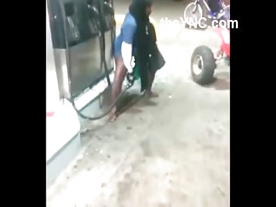 There's Really Fucked up and then There's Black Woman Fucking a Gas Hose Fucked Up