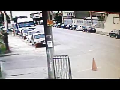 Motorcyclist Crushed Head on by Cement Truck ..