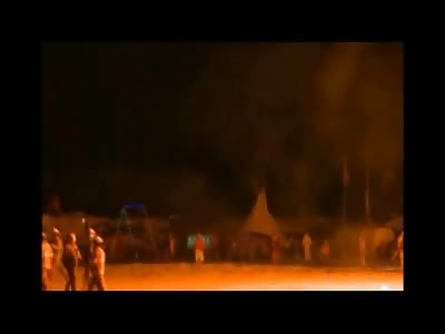 Man Dances like a Lunatic then Runs into Giant Fire in Suicide caught on Camera at Element 11 Festival (Only Video available, then News Report) 