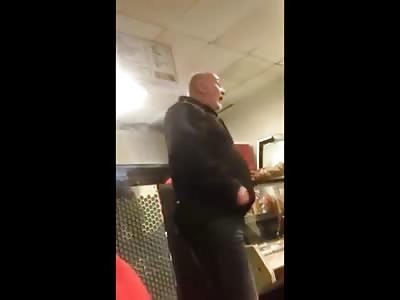 Big Bald Loud Mouth White Guy Didn't Think anyone Could Knock him the Fuck out