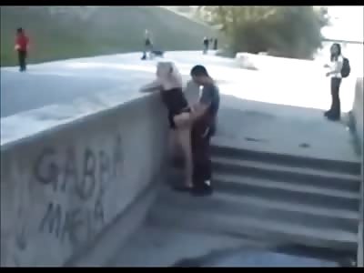 Dude Fucks His girl in a Public Skate Park