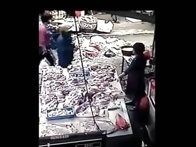 Brutal Stabbing Murder at a Fish Market is Just Savage