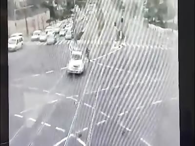 DRAMATIC FOOTAGE: Watch Israeli police shoot the terrorist who drove into a crowd of people today