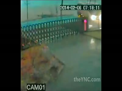 Bus accident in China caught on cctv