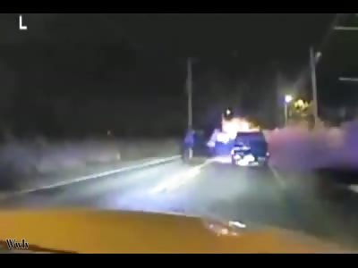 Officer Pulls Man From Burning Pick-UP, Saves Life  