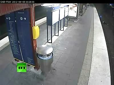 (RUSSIA) Man Falls On Tracks, Gets robbed, Then Run Over By a Train.