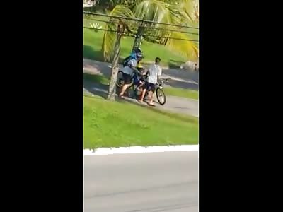 Morons Steal a Bike with the Kid still On it 