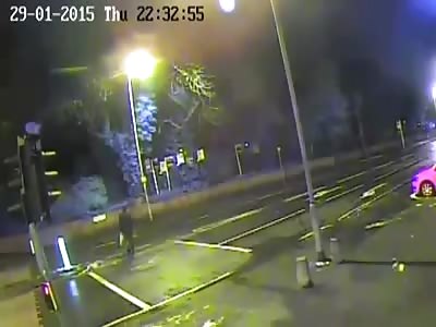 Man Strolling at Night has Neck Broken in Accident (2 Camera Angles) 