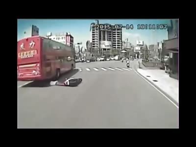 Dash Cam Captures Woman's Head Crushed by a Bus 