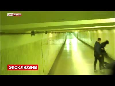Man gets a Brutal Beating inside a Metro Station in Russia 