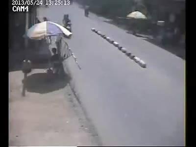 Asshole Operating Gate causes Accident on the Road 