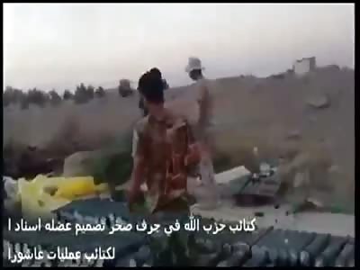 Rocket barrage on ISIS positions.