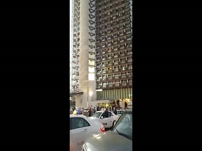 woman Suicide from building in tel aviv, israel. 2 angles.